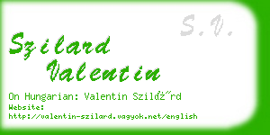 szilard valentin business card